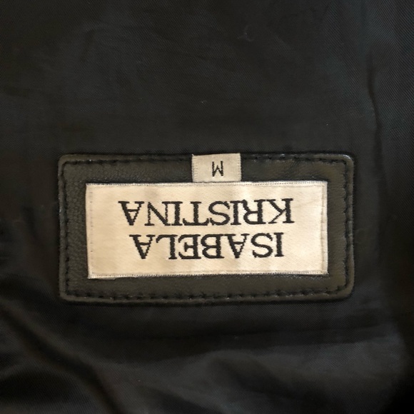 Isabela Kristina Black Leather Coat M - Picture 5 of 7